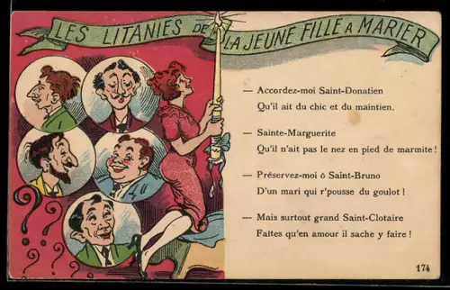 AK Männerporträts, Dame mit grosser Kerze