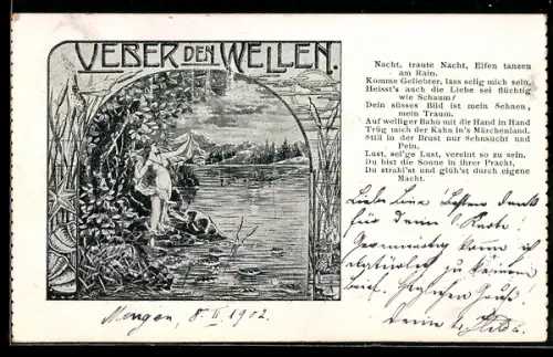 AK Nixe am Flussufer, Ueber den Wellen