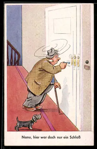 AK Nanu, hier war doch nur ein Schloss, Trinker sieht dreifach, Dackel