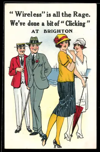 AK Männer sehen attraktiven Frauen nach, humoristischer Spruch