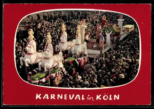 AK Köln, Menschenmenge beim Rosenmontagszug