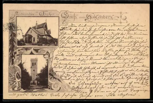 Vorläufer-AK Hildesheim, 1894, Gasthof Galgenberg, Inh. G. Fischer, Aussichtsturm