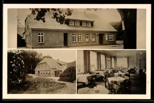 AK Fikensolterfeld, Gasthof zum Gerdkröger, Innen- und Aussenansicht