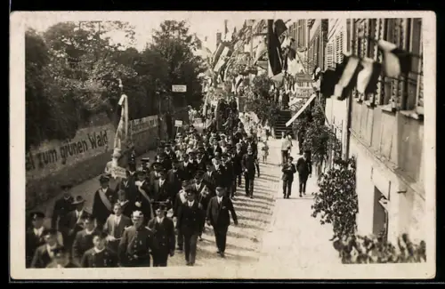 Foto-AK Kaub, Festumzug am Cafe Kasper