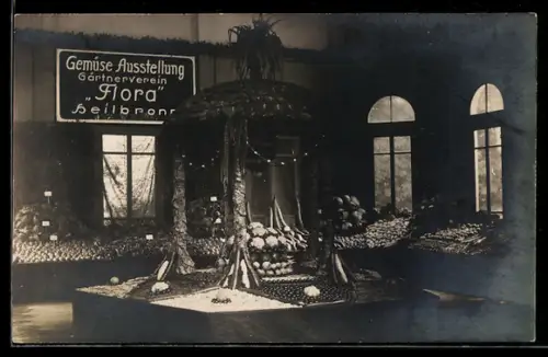 Foto-AK Heilbronn, Gartenbau-Ausstellung, Gemüse Ausstellung Gärtnerverein Flora