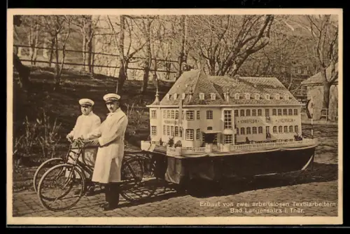 AK Bad Langensalza, Das Schwefelbad im Kleinformat, erbaut von zwei arbeitslosen Textilarbeitern