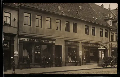 AK Oldisleben in Thüringen, Strassenpartie mit Geschäften