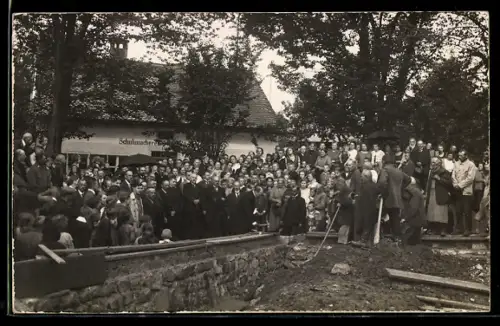 Foto-AK Treuchtlingen, Grundsteinlegung 1926