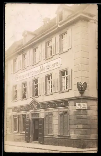 Foto-AK Lörrach, Hotel Drei König und Metzgerei Jehle