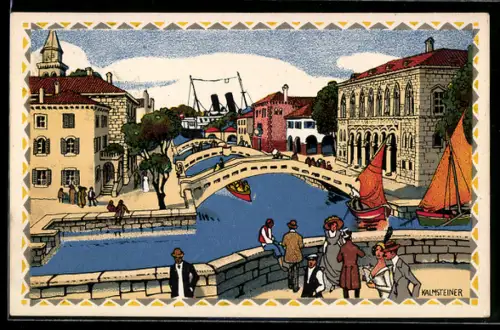 Künstler-AK H. Kalmsteiner: Wien, Österreichische Adria Ausstellung 1913, Strassen v. Venedig