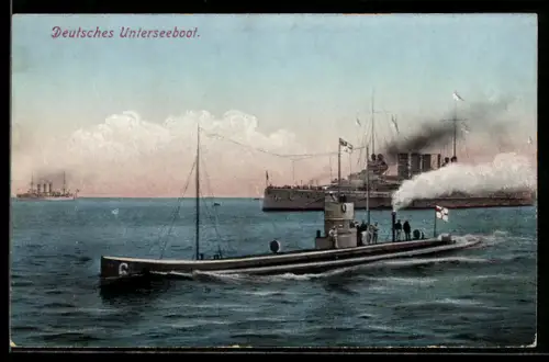 AK Deutsches U-Boot 6 auf hoher See