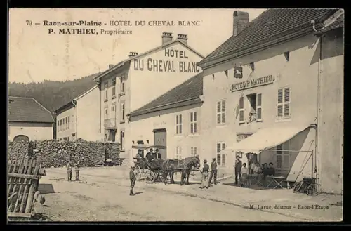 AK Raon-sur-Plaine, Hotel du Cheval Blanc, Propr. P. Mathieu