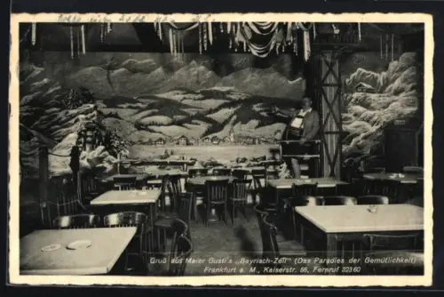 AK Frankfurt a. M., Gasthaus Maier Gustl`s Bayrisch-Zelt, Gastraum, Kaiserstrasse 56
