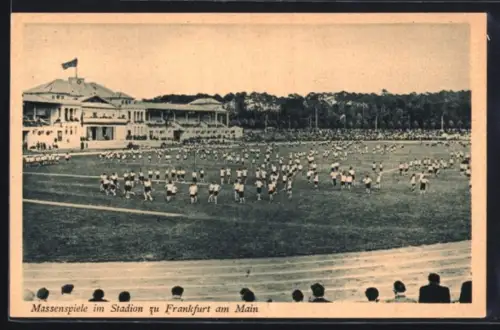 AK Frankfurt-Niederrad, Massenspiele, Stadion, Tribüne