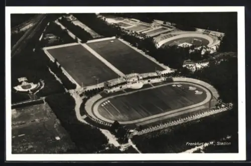 AK Frankfurt-Niederrad, Frankfurt a. M., Stadion, Fliegeraufnahme