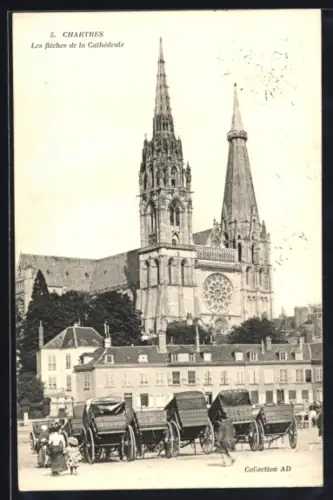 AK Chartres, Les flèches de la Cathedrale