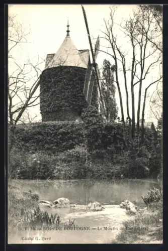 AK Paris, Bois de Boulogne, Le Moulin de Longehamp