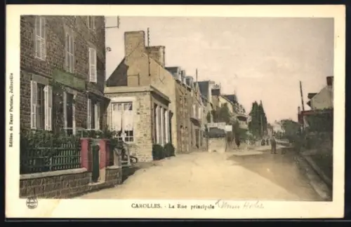 AK Carolles, La Rue principale
