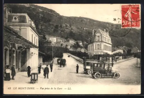 AK Mont-Dore, vue prise de la gare, hôtel Terminus