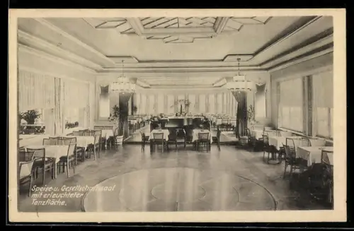 AK Colditz i. Sa., Hotel und Sommerfrische Waldschänke, Speise-u. Gesellschaftssaal