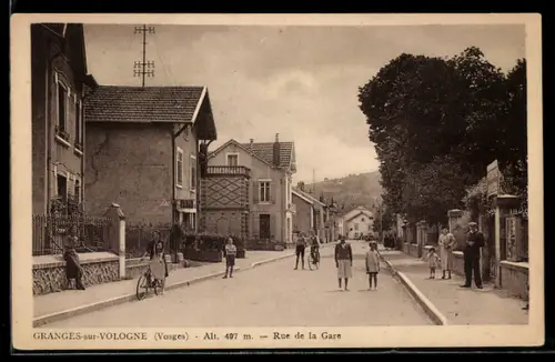 AK Granges-sur-Vologne, Rue de la Gare