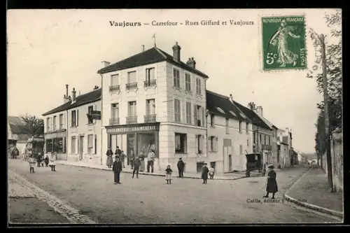 AK Vaujours, Carrefour, Rues Giffard et Vaujours