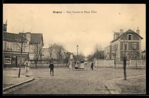 AK Gagny, Rue Carnot et Place Éliot