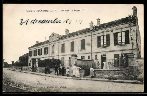 AK Saint-Maximin /Oise, Bureau de Poste