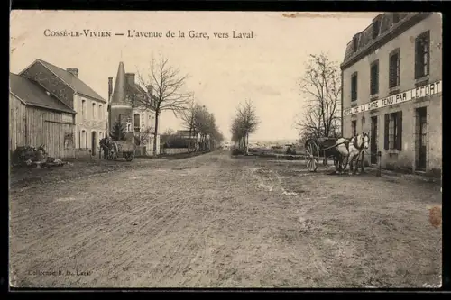 AK Cossé-Le-Vivien, L`avenue de la Gare, vers Laval
