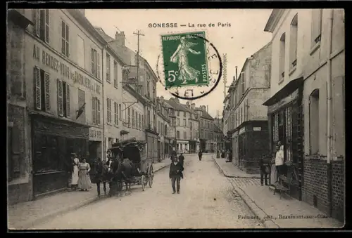 AK Gonesse, La rue de Paris