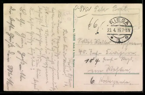 AK Riesa, Elbbrücke mit Dampfer