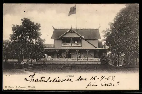 AK Evedal, Ortspartie mit Hotel