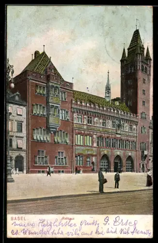 AK Basel, Blick auf das Rathaus