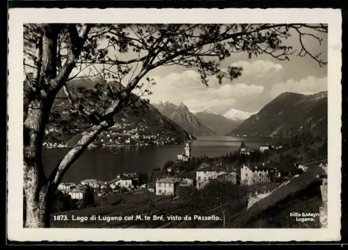 AK Pazzallo /Lago di Lugano, Panorama col M. te Bré