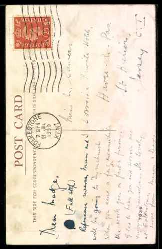 AK Briefumschlag mit Geldscheinen