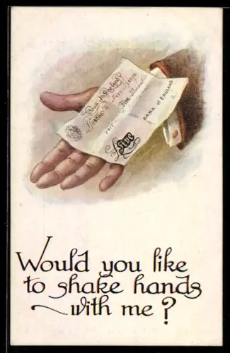 AK Hand mit einem Geldschein der Bank of England