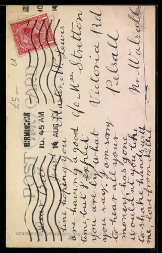 AK Hand mit einem Geldschein