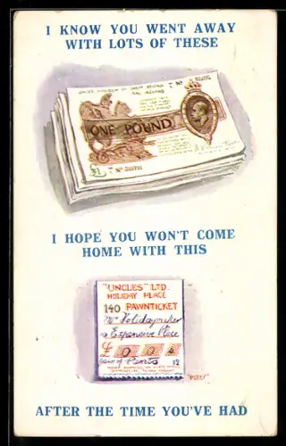 AK Bündel Geldscheine und Ticket