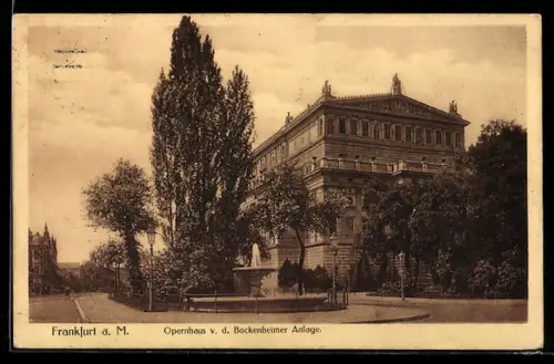 AK Frankfurt a. M., Opernhaus, Bockenheimer Anlage