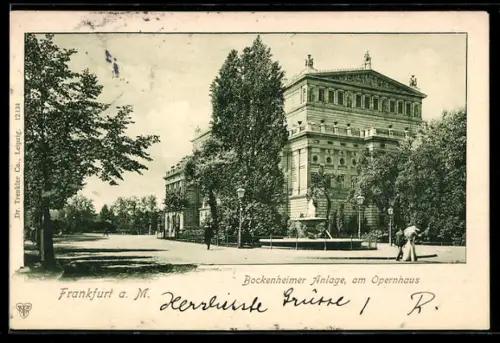 AK Frankfurt a. M., Bockenheimer Anlage am Opernhaus