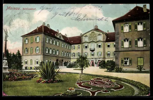 AK Mainau, Schlosshof mit Anlage