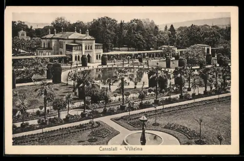 AK Cannstatt, Wilhelma, Gartenanlage und Gebäude aus der Vogelschau