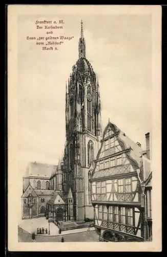 AK Alt-Frankfurt, Kaiserdom, Haus zur goldenen Waage