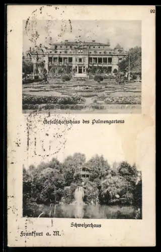 AK Frankfurt-Westend, Gesellschaftshaus des Palmengartens, Schweizerhaus