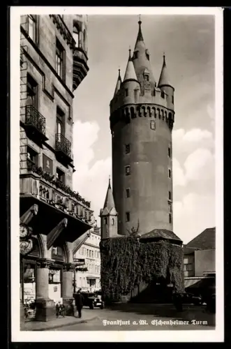 AK Frankfurt a. M., Eschenheimer Turm, von der Seite gesehen