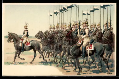 Lithographie Garde du Corps, Kürassiere