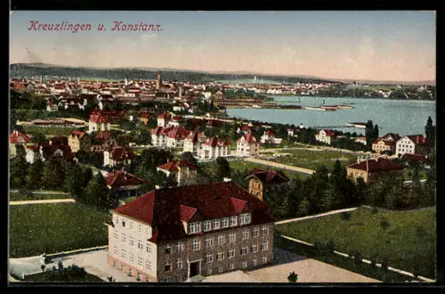 AK Kreuzlingen, Gesamtansicht mit Konstanz