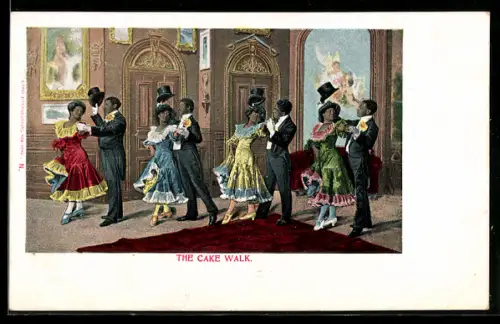 AK The Cake Walk, tanzende Afrikaner