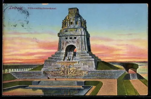 AK Leipzig, Völkerschlachtdenkmal, Nahaufnahme