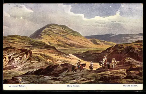 Künstler-AK F.Perlberg: Berg Tabor, Mount Tabor, Le mont Tabor